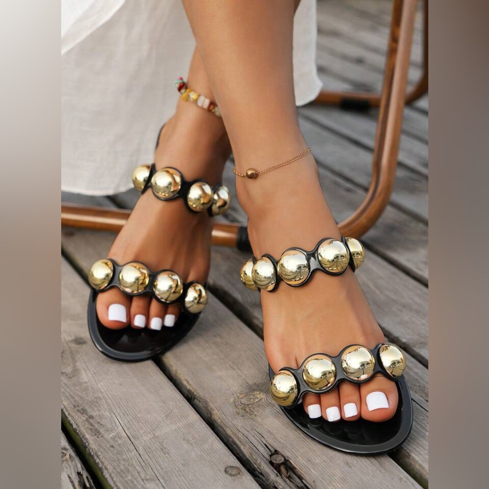 NWT!! Black Jelly Sandals - Picture 1 of 7